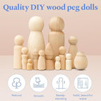 Small Wooden Peg Dolls Unfinished 5 1/2 inch, Giant Angel Shape - Image 2