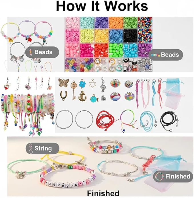 Hardy Guo Clay Beads Glow Beads Bracelet Making Kit Beads - Image 8