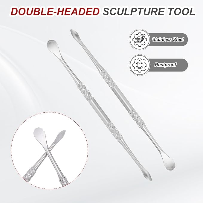 HARFINGTON 11pcs Wax Carving Tool 4.75" Double-Headed Stainless Steel Sculpture - Image 4
