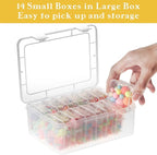 Mathtoxyz Small Bead Organizers, 14 Pieces Plastic Storage Cases Mini Clear - Image 4