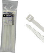 Kable Kontrol Cable Zip Ties Natural White 100 Pcs 14 Inch, 50 Lbs Tensile by KABLEKONTROL%C2%AE