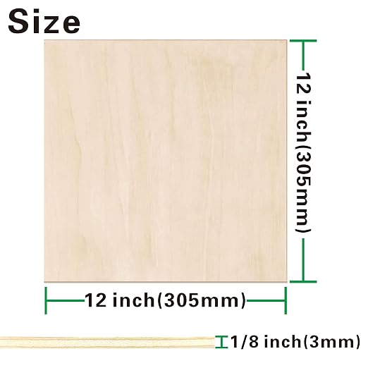 12 Pack Birch Plywood Sheets 1/8", 3mm Birch - Image 2