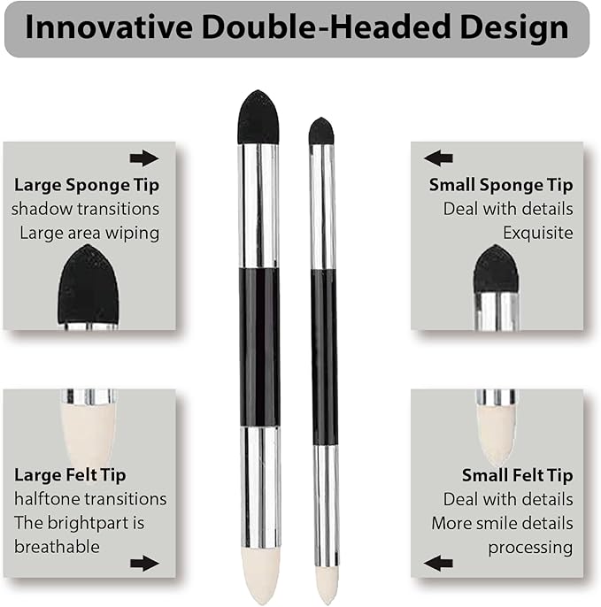 N NOROCME 10 PCS Blending Stumps, Sponge Pens and Sandpaper Pencil Sharpener | - Image 3