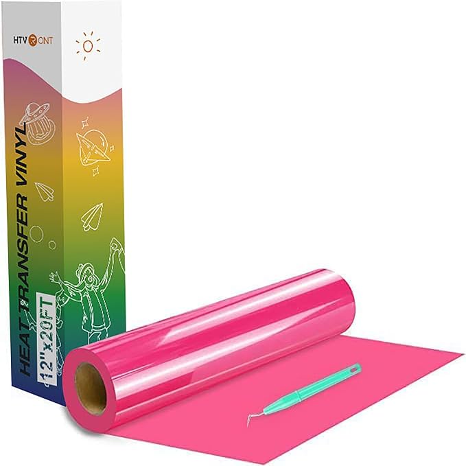 HTVRONT Heat Transfer Vinyl Neon Pink HTV Rolls, Heat Transfer Vinyl by HTVRONT