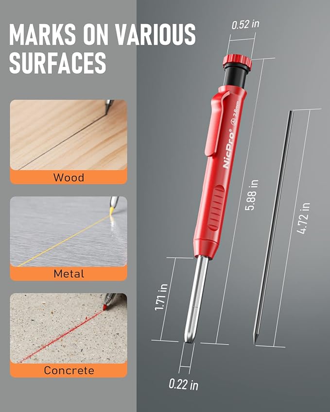 Nicpro 3 Pack Carpenter Pencil - Image 5