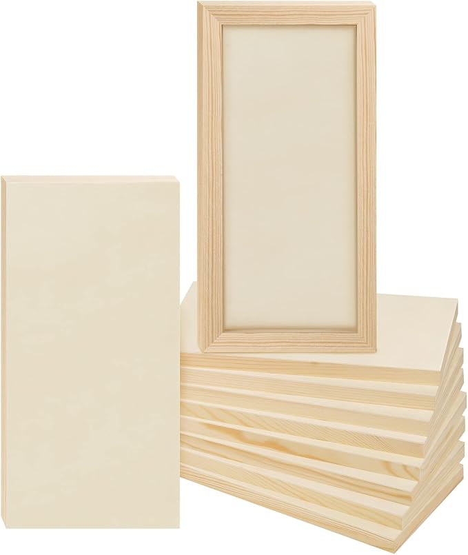 ADXCO 8 Pack Wood Panels 6 x 12 inch Wooden Canvas Board Unfinished Wooden by Unknown