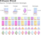 200 Pieces Bulk Iridescent Mosaic Glass Tiles, 4 Shapes Mixed Stained Glass - Image 4