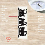 FREEBLOSS 6 Set Cross Stitch Bookmark Kit Stamped Cross Stitch Kit Black Cat - Image 3