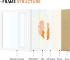 8x8 Picture Frame with Wavy Mat, Wooden Real Glass 8 x 8 Photo Frame - Image 5