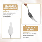 HARFINGTON Palette Knife Painting Tool 3.94" x 1.42" Stainless Steel Teardrop - Image 4
