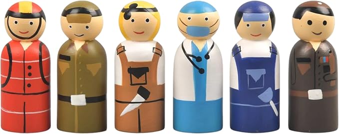Peg Dolls Unfinished 2-3/8 inch DAD Pack of 30 Wooden Peg People - Image 4