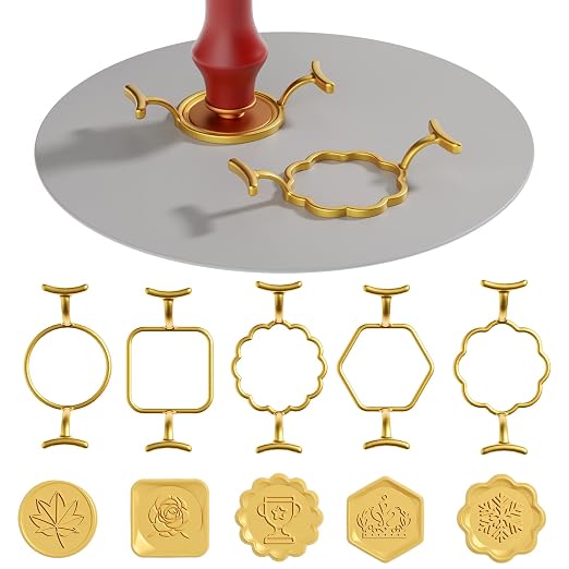 5PCS Metal Wax Seal Molds for 1 Inch Stamp, Rings Set by Sweetpassword