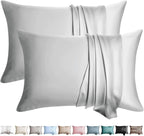 100% Silk Pillow Cases 2 Pack Queen Size Mulberry Silk Pillowcase by WLOSJ