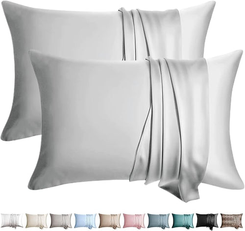 100% Silk Pillow Cases 2 Pack King Size Mulberry Silk Pillowcase by WLOSJ