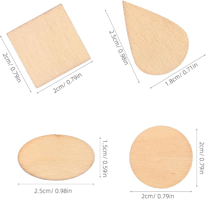 TIDTALEO Unfinished Wood Shapes DIY Craft Kit 38g Set Natural Wooden Water Drop - Image 2