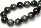 MJDCB Rare Collection Natural Stone Beads Rainbow Obsidian Round Loose Beads - Image 2
