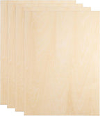 HARFINGTON 4pcs 2mm Basswood Plywood Sheets 12" x 9" x 3/32" Thin Unfinished by HARFINGTON