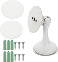 uxcell Magnetic Door Stopper, Stainless Steel Heavy Duty Door Holder, No Drilling Doors Knob Wall Protector with Self-AdhesiveTapes and Screws for Home Office Wall Floor Mounting, White