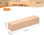MECCANIXITY 4Pcs Basswood Carving Block, 1.2"x1.2"x6" Square Wooden Dowels - Image 2