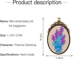ZOCONE 6 Packs Embroidery Necklace Kits, Embroidery Pendant Kit Mini Cross - Image 2
