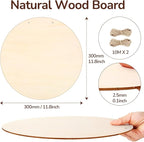 Philorn 12Pcs Wood Circles | Crafts 12 Inch Unfinished Wooden Door Hanger Sign - Image 2