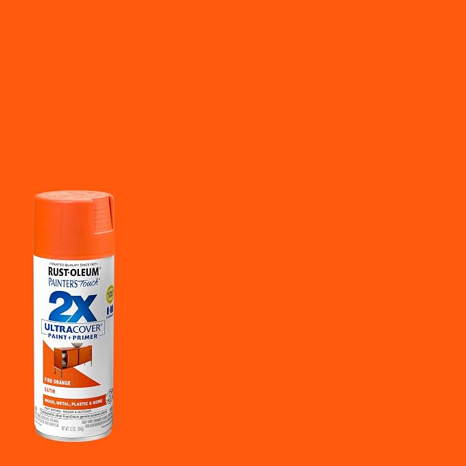 Rust-Oleum 263149 Painter's Touch 2X Ultra Cover Spray Paint, 12 oz, Satin Fire - Image 2