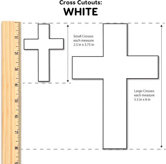 FreshCut Crafts 100 Pieces White Cross Cutouts - Image 3