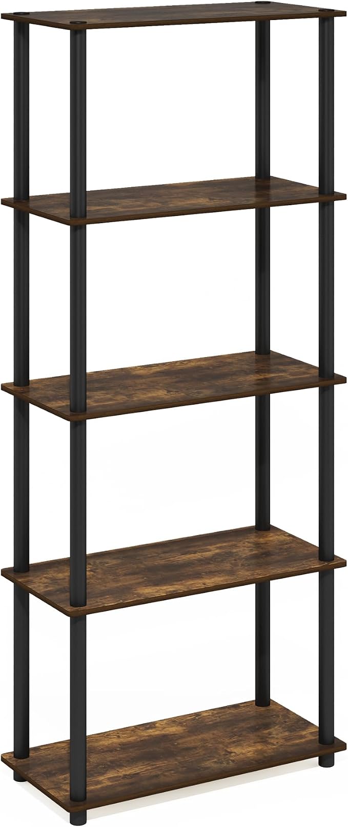 Furinno Turn-N-Tube Storage Shelves, 5-Tier Book Shelf, Corner Shelf, Toolless - Image 9