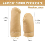 3 Pairs Leather Finger Protector Needle Felting Knitting Finger Thimble Guards - Image 2