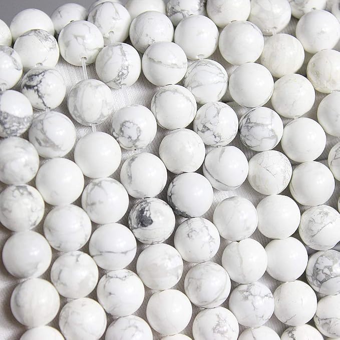 MJDCB AAAA Natural Stone Beads White Howlite Turquoise Round Loose Beads - Image 4