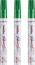 Overseas Green Paint Pens Permanent Markers, 3 Oil Based Paint Makrers | Medium by Overseas