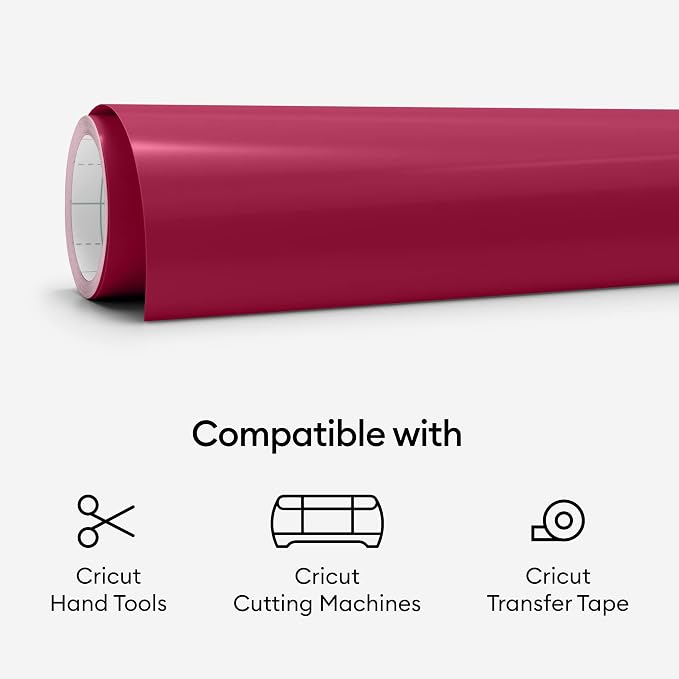 Cricut Premium Permanent Vinyl, Dark Red 3-Pack of 4ft Rolls - Image 6