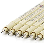Muchcute 05 Fine Point Writing Pens: 6 Black 0.45mm Thin Micron Pen 05 No Bleed - Image 2