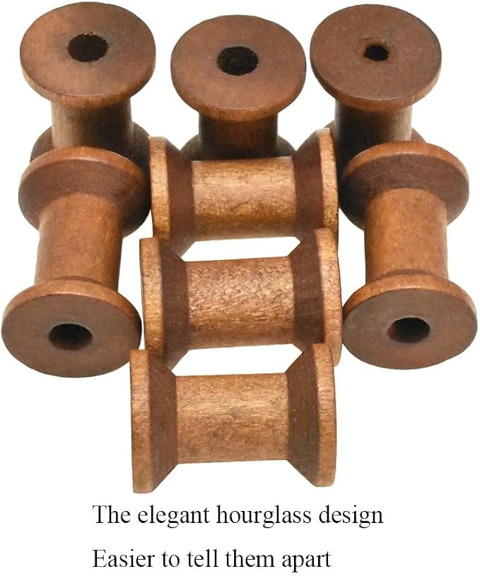 HAHIYO 1.2Inch/3cm 25PCs Light Brown Color Wood Spool - Image 4