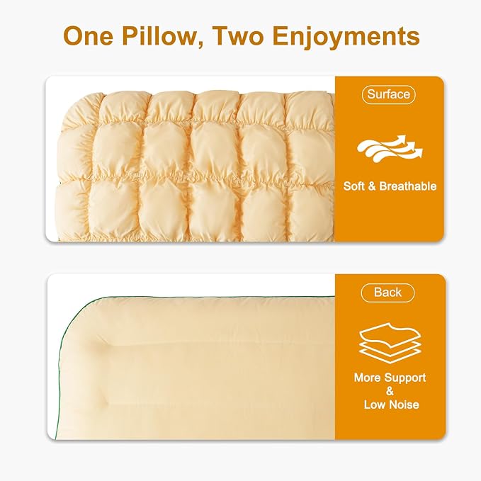 YOUR MOON Fluffy Support Bed Pillow King Size, Super Soft Premium Down - Image 5