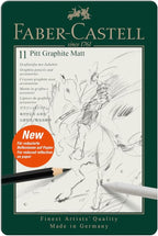 Faber-Castell Pitt Graphite Matte Pencil Set, Metal Tin of 8 Graphite Pencils - Image 2
