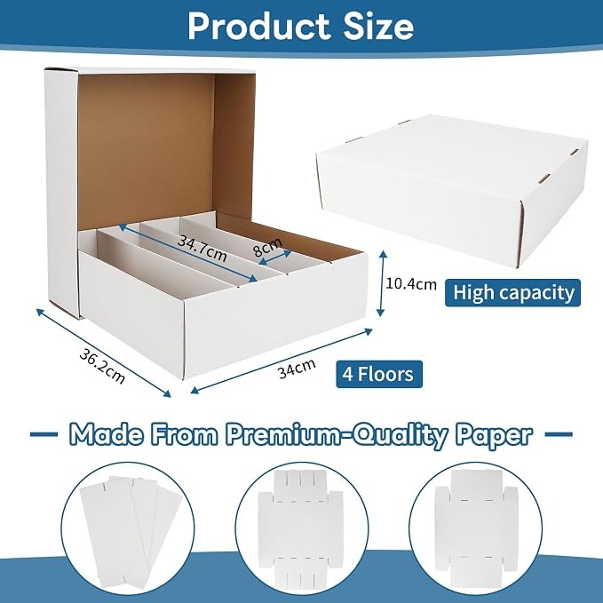Trading Card Storage Box 3120 Count Collector Cards Box White Sports Card - Image 2