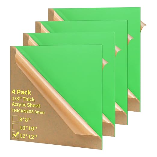 1/8 Thick 12 x 12 inch Acrylic Sheets by gdhwcxl