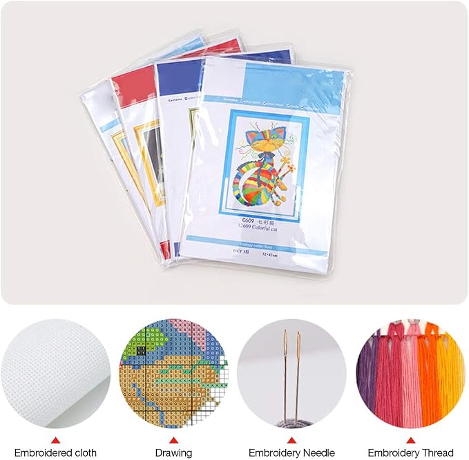 Eiazuiks Stamping Cross Stitch Kit, Bookstore Counting Cross Stitch Kit - Image 5