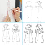 EXTCCT Fashion Drawing Template Ruler Set, Woman Sewing Humanoid Patterns Design - Image 4