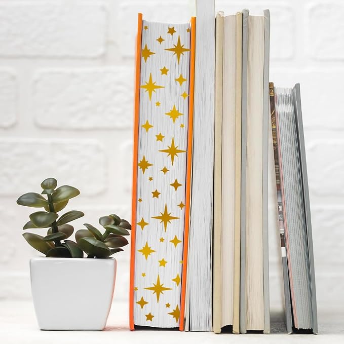 8Pcs Book Edge Stencils for Painting, 11.8"x 2.9" Reusable Dragon Sword Star - Image 4