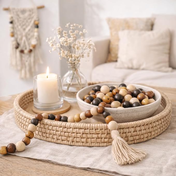 600pcs 10mm Wooden Beads for Jewelry Making, Large Hole Natural Wood Spacer - Image 9