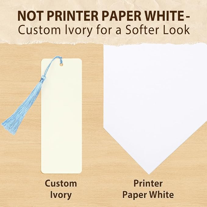 75 pcs Blank Bookmarks with Colorful Tassels – 350gsm Cardstock Bookmark Blanks - Image 6