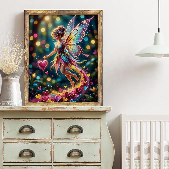 Colorful Wings Fairy with Hearts Diamond Painting Kits - Image 9