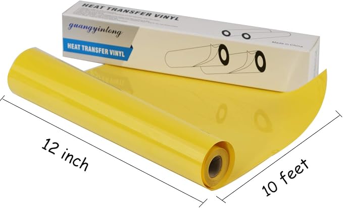 guangyintong Heat Transfer Vinyl Yellow HTV Rolls, Matte Surface Yellow Vinyl - Image 7