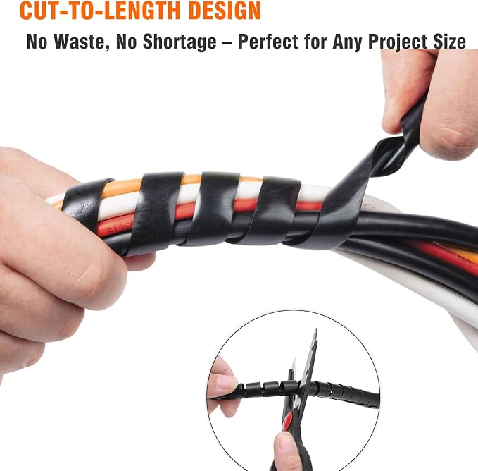 45 Ft Spiral Cable Wrap – 1/4 inch Diameter, PE Wire Organizer - Image 4