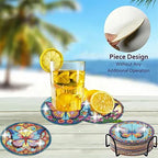 8 Pack Diamond Art Coasters, Butterfly Diamond Painting Coasters Kits | - Image 4