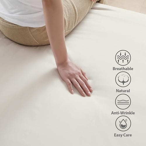 100% Egyptian Cotton Fitted Sheet Twin XL/Split King Size, 600 Thread Count - Image 2