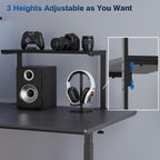 2-Tier Desk Extender, 22-inch Clamp-On Desk Shelf, Height-Adjustable Desktop - Image 6