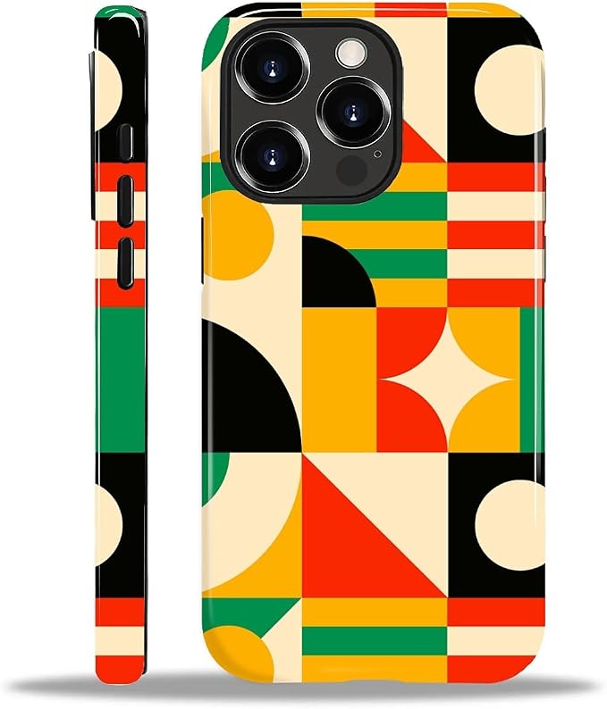 ZHEGAILIAN Case for iPhone 14 Pro, Geometric Colors Durable Shockproof Silicone by Home